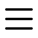 Three horizontal black lines, resembling a menu or hamburger icon, on a white background.